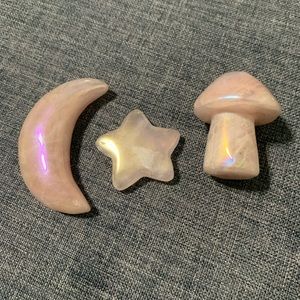 Rose Aura Quartz Crystal Bundle